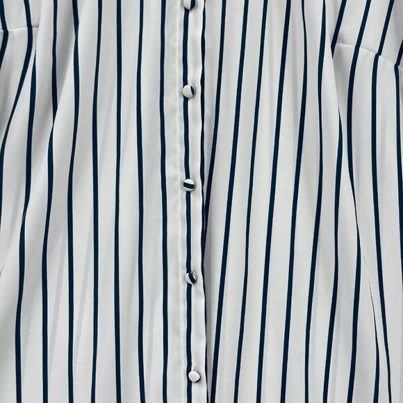 Torrid Madison Georgette Button Up Long Sleeve Shirt Striped - Picture 4 of 15